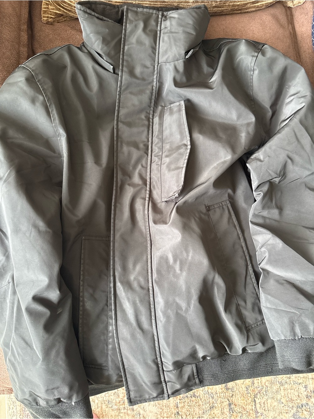 Marc New York Olive Green Bomber Jacket with High Collar